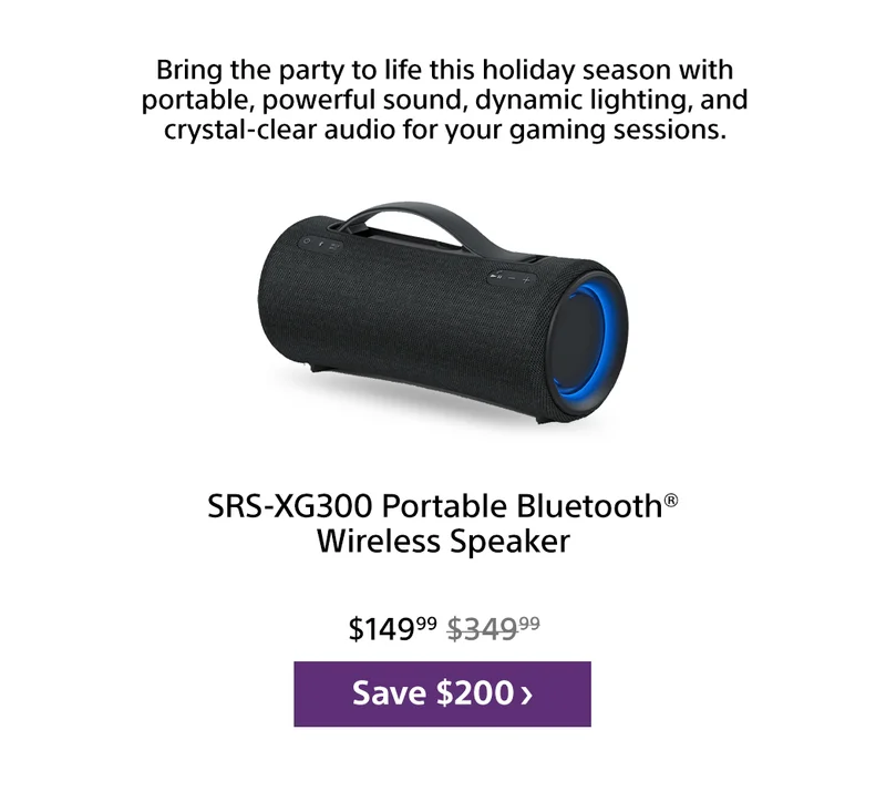 SRS-XG300 Portable Bluetooth Wireless Speaker | Save $200
