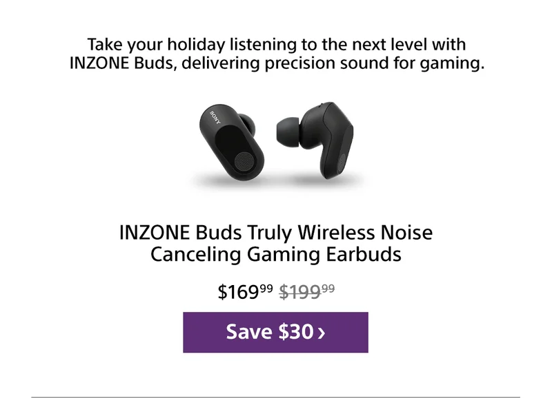 INZONE Buds Wireless Noise Canceling Gaming Earbuds | Save $30