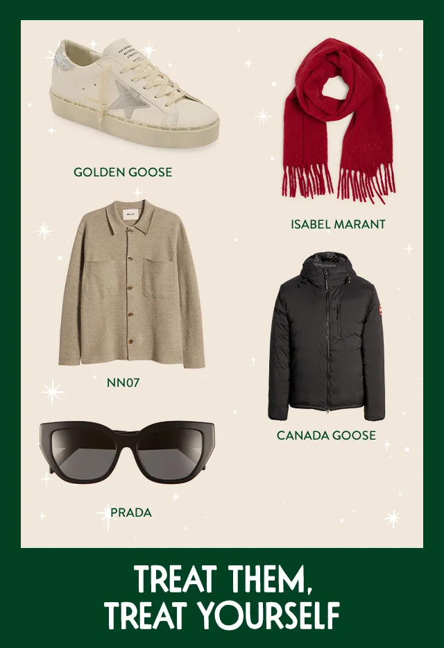 Treat them, treat yourself: luxe gifts including designer shoes, clothing and accessories.