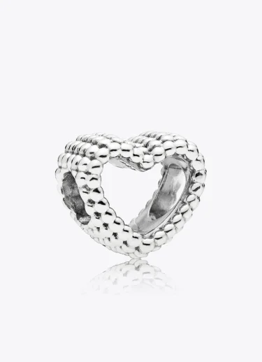 Beaded Open Heart Charm