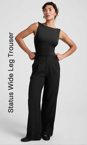 Status Wide Leg Trouser 31" in Black