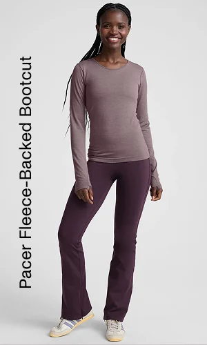 Pacer Fleece-Backed Pant in Eggplant Purple
