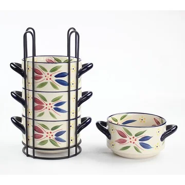 Temp-tations Old World 4-Piece Stack-a-Bowls with Wire Rack