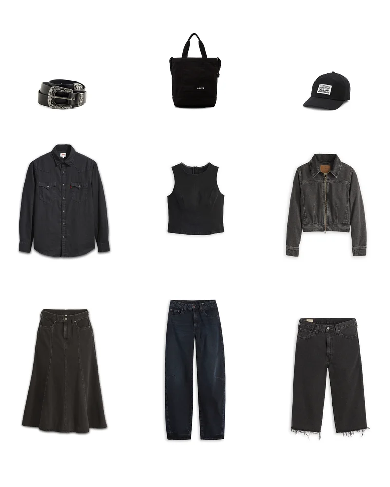 A grid of Levi's products.