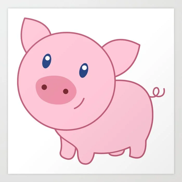 PINK PIG Art Print Art Print