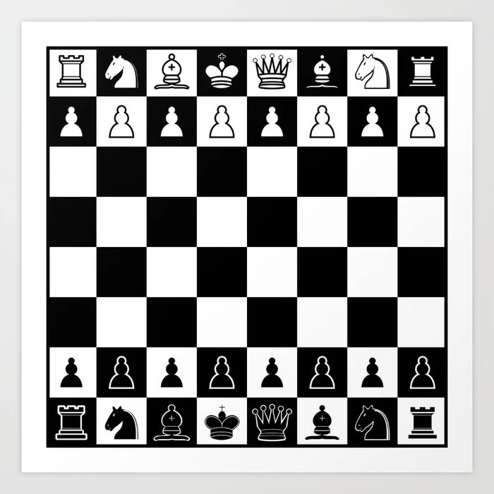 Chess Board Art Print Art Print
