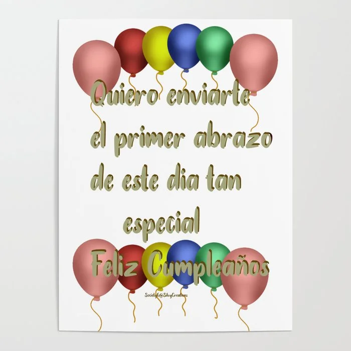 Frases de Feliz Cumpleaños . Primer abrazo de este dia especial Poster Poster
