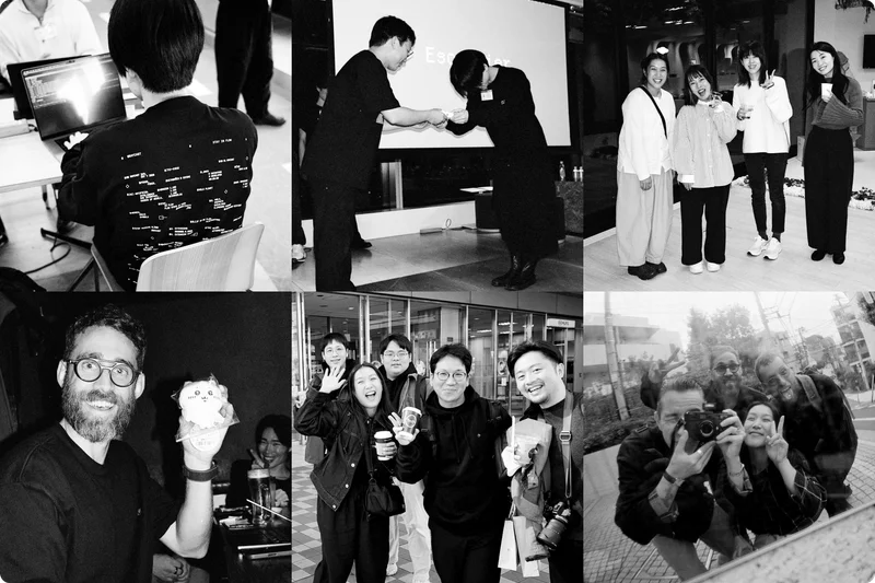 A black and white collage of team photos showing people in various professional and casual settings, capturing moments of collaboration, interaction, and camaraderie