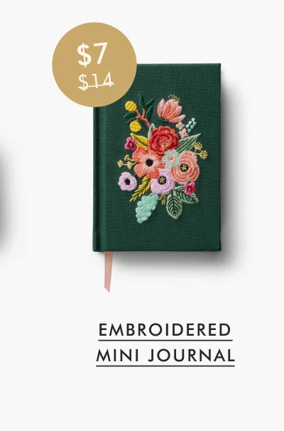 EMBROIDERED MINI JOURNAL - $7