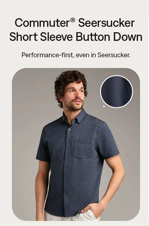 Commuter® Seersucker Short Sleeve Button Down