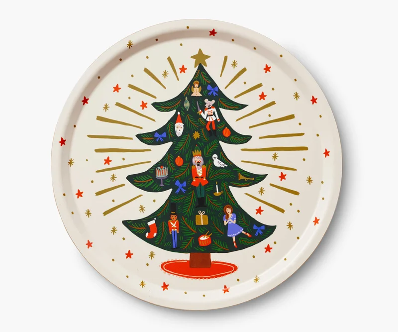 Image of Holiday Tree Round Serving Tray