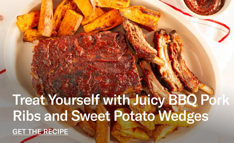 Treat Yourself with Juicy BBQ Pork Ribs and Sweet Potato Wedges