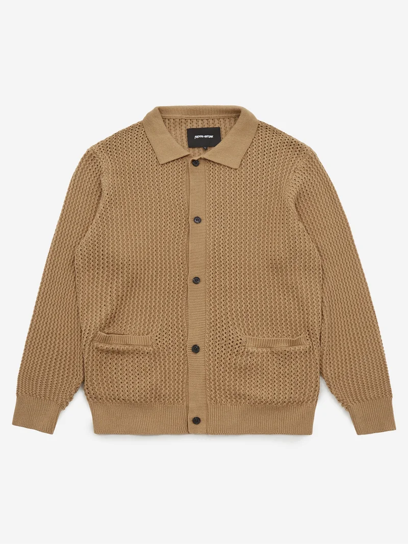 Image of Fucking Awesome Encyclopedia Button Up Sweater - Brown