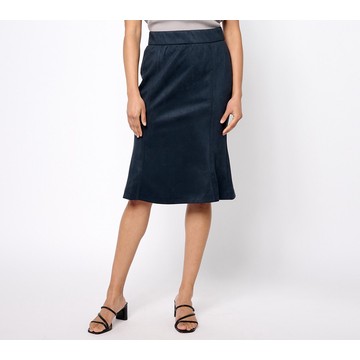 Isaac Mizrahi Live! Estate Regular Faux Suede Skirt