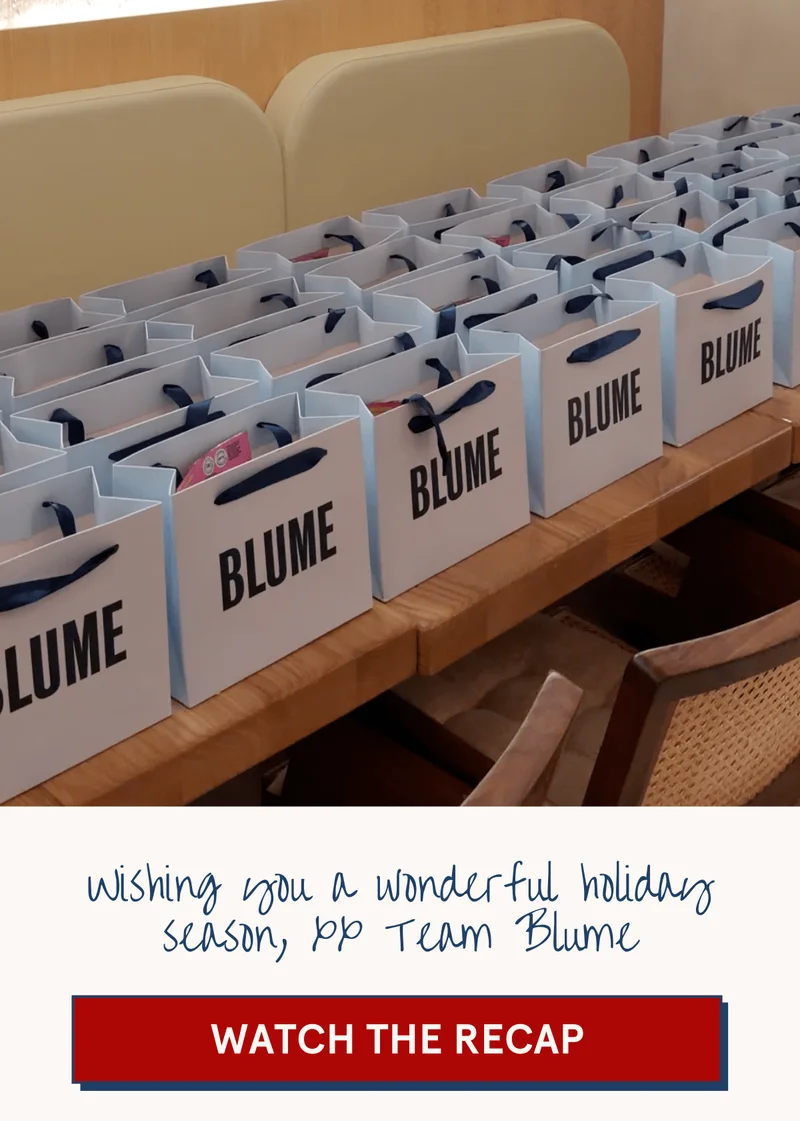 Wishing you a wonderful holiday season, xx Team Blume [WATCH THE RECAP]