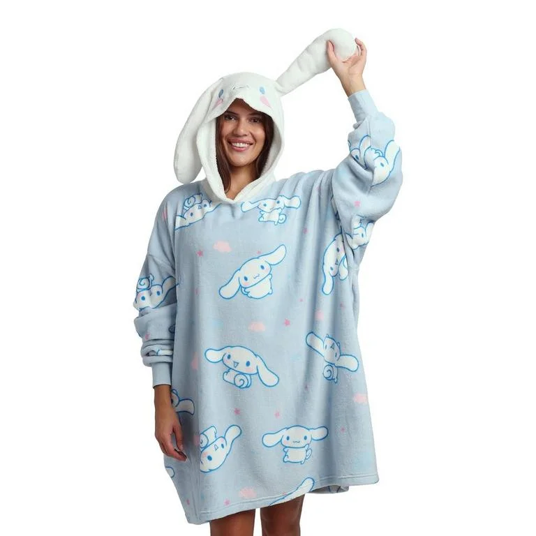 Sanrio Cinnamoroll Fuzzy Oversized Blanket Unisex Hoodie GameStop Exclusive - Bioworld Merchandising