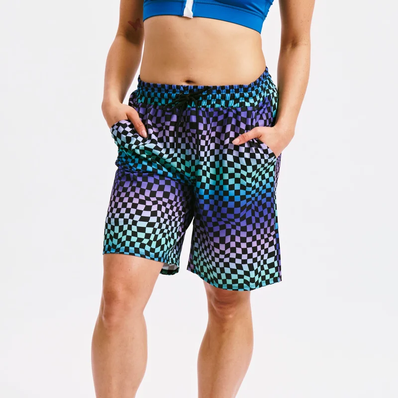 Image of Swim 9" Lined Board Shorts - Checker Chaos