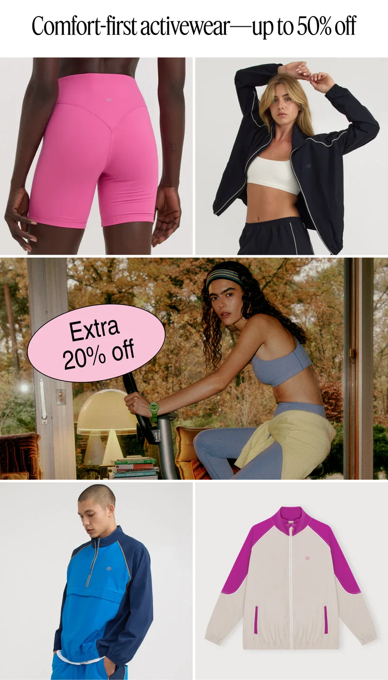 Comfort-first activewear—up to 50% off