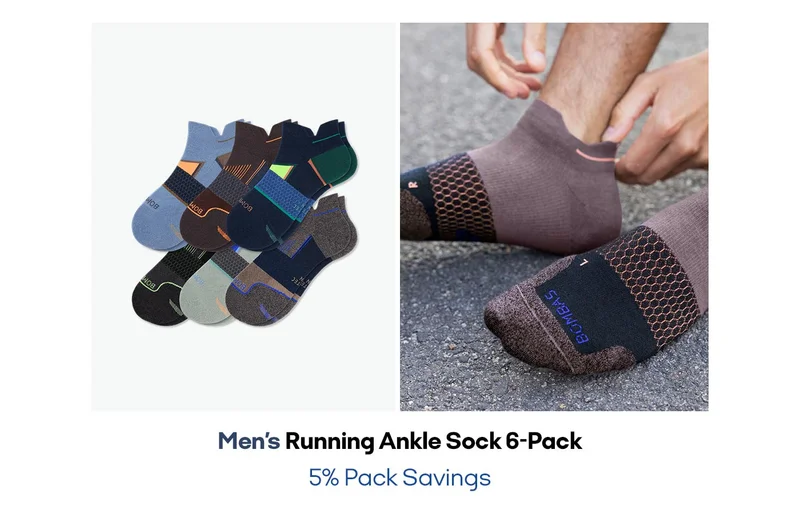 Men's Running Ankle Sock 6-Pack 5% Pack Savings