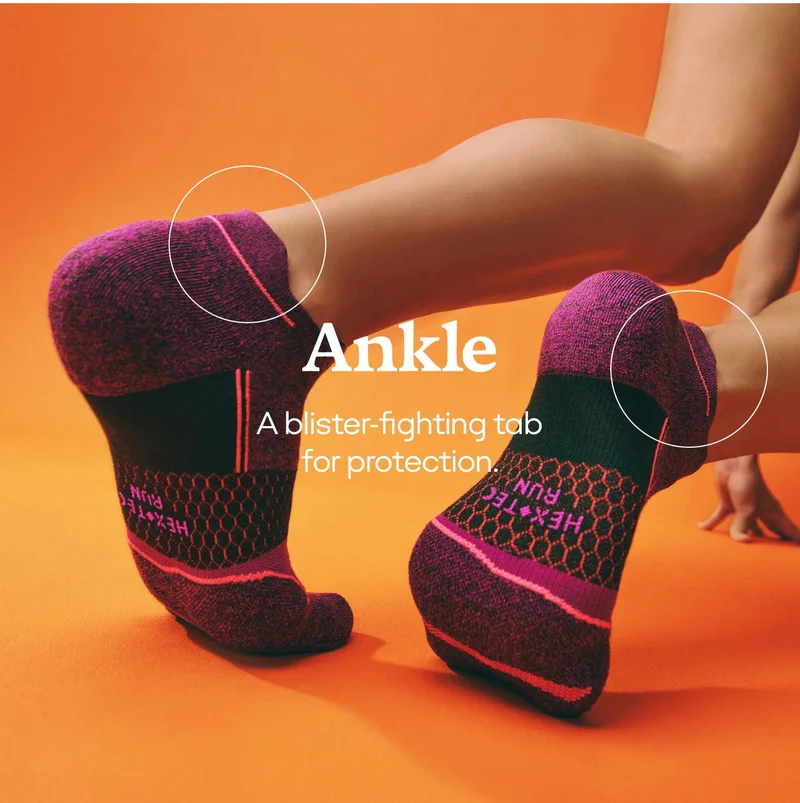 Ankle | A blister-fighting tab for protection.