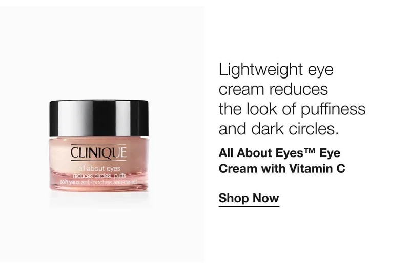 Lightweight eye cream reduces the look of puffinessand dark circles. | All About Eyes™ Eye Cream with Vitamin C | Shop Now