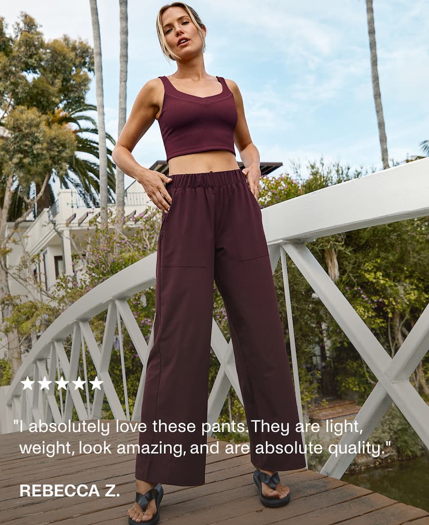 Easy Wide Leg Pant in Black Cherry