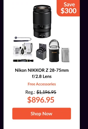 Nikon NIKKOR Z 28-75mm f/2.8 Lens Free Accessories