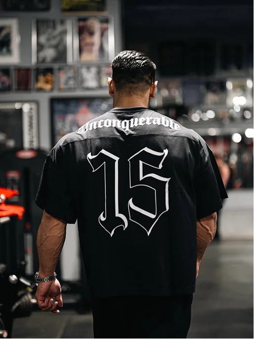 Varsity Black Oversized Boxy Football Jersey