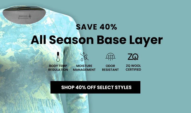 SAVE 40% ON ALL SEASON BASE LAYERS