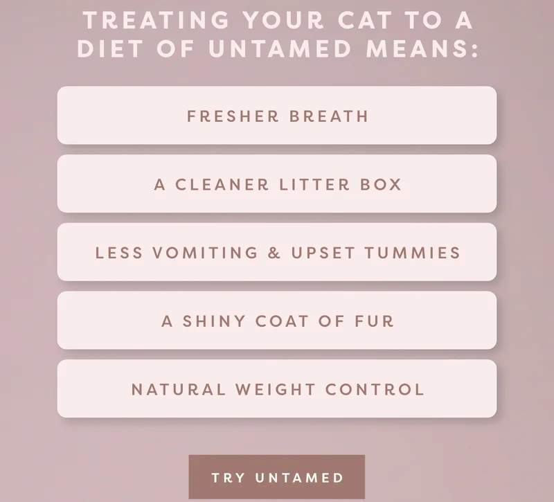 Treating your cat to a diet of Untamed means: