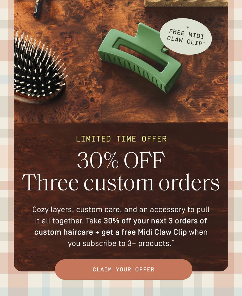 30% off three custom orders