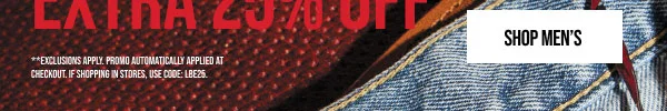 Extra 25% off Shop Men's