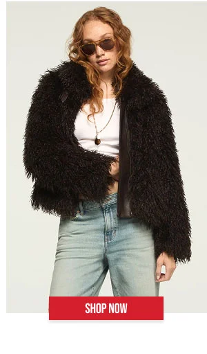 Shop shaggy faux fur coat