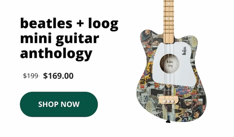 beatles + loog mini guitar - SHOP NOW