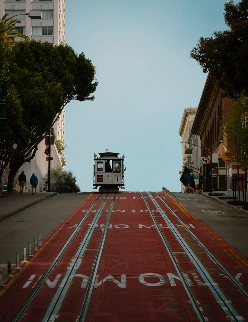 A nearly empty San Francisco street.