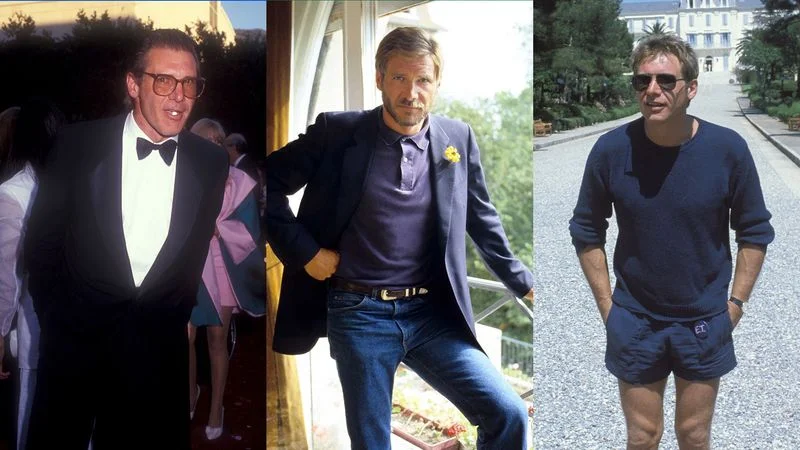 Image may contain: Harrison Ford, Blazer, Clothing, Coat, Jacket, Pants, Jeans, Face, Head, Person, Photography, and Portrait