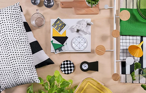 Top view of IKEA products