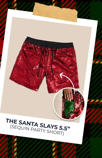 Sequin Party Short: The Santa Slays 5.5"