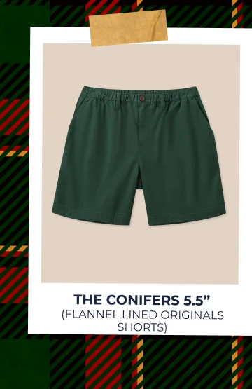 Flannel Lined Originals Shorts: The Conifers 5.5"