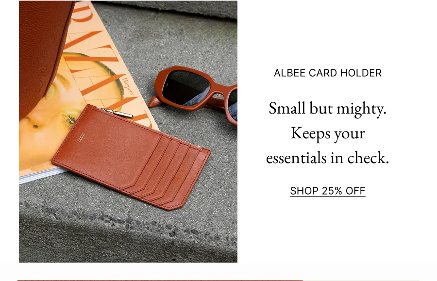 Albee Card Holder | Small but mighty. Keeps your essentials in check. Shop 25% Off
