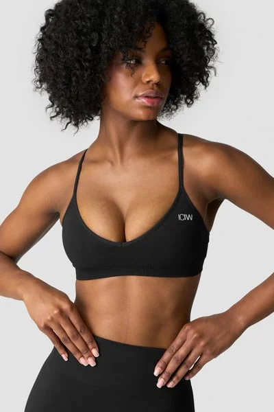 Image of Ignite Seamless Minimal Sports Bra Black