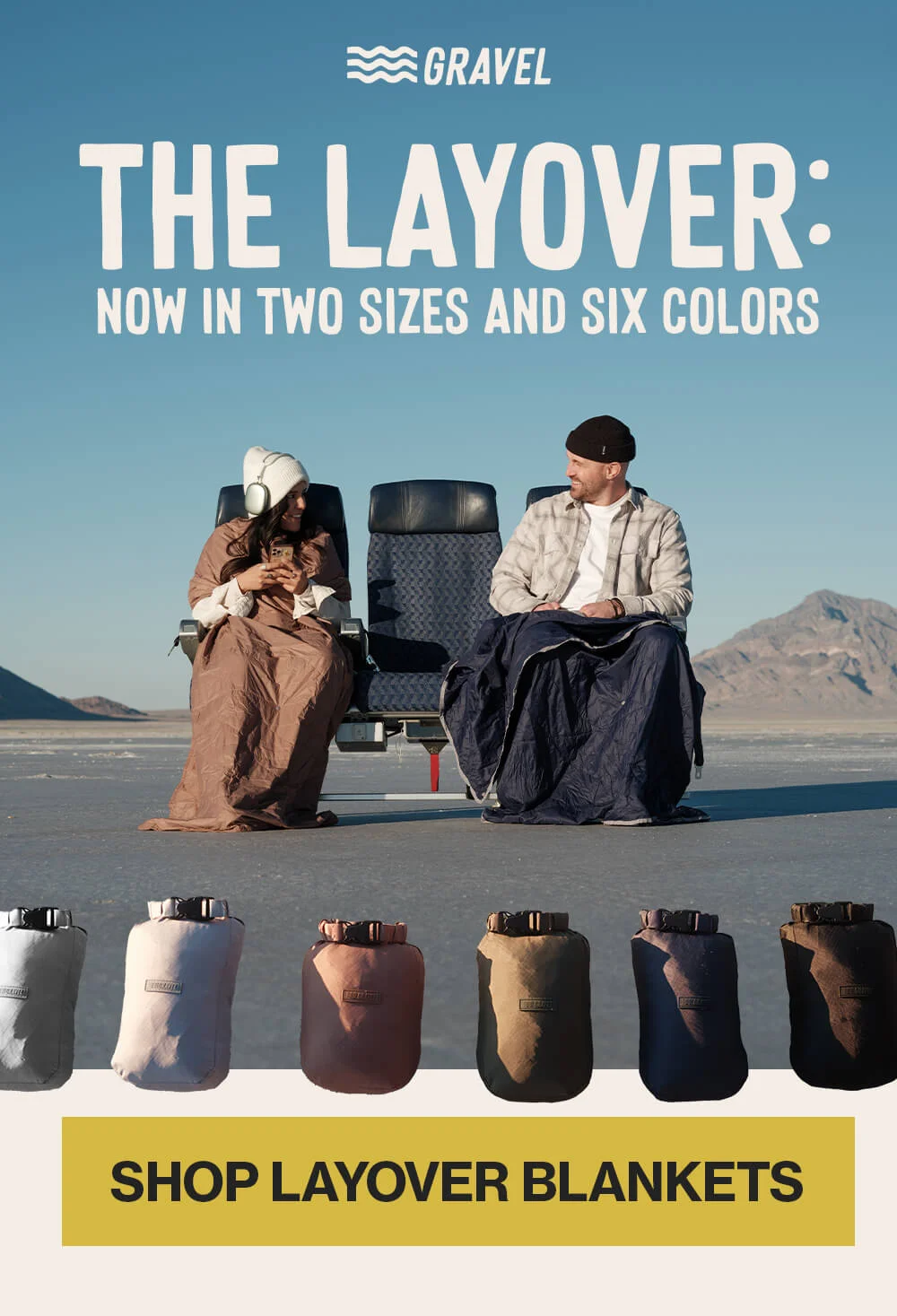 the layover now in two sizes and six colors