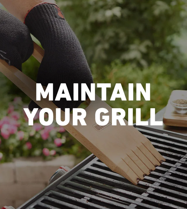 image of brushing and cleaning grill