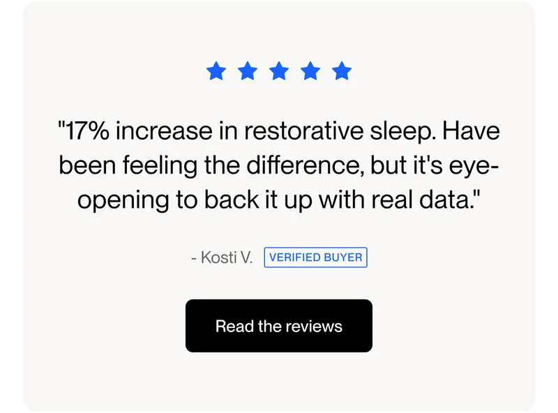 "17% increase in restorative sleep. Have been feeling the difference, but it's eye-opening to back it up with real data."