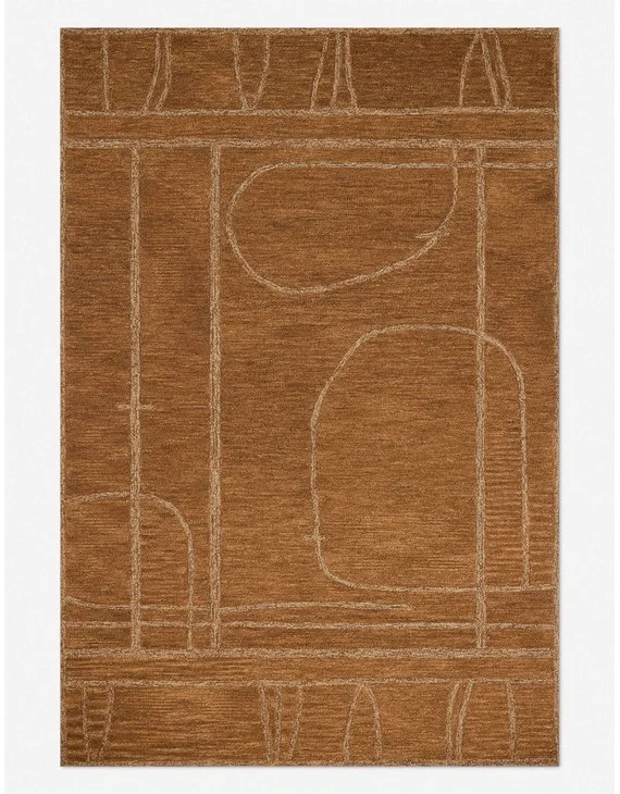 Barrow Hand-Tufted Wool-Blend Rug by Jeremiah Brent x Loloi-Clay and Natural / 2' x 5'