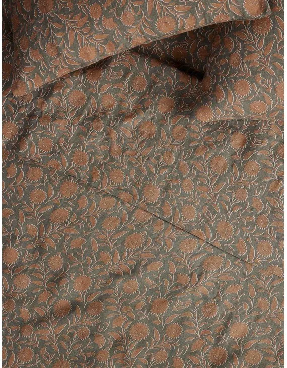 Fransen Linen Cotton Sheet Set - Blush and Jade / King