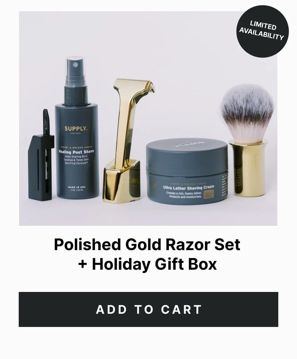Polished Gold Razor Set + Holuday Gift Box