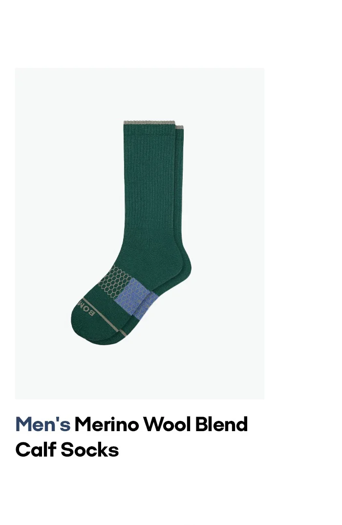 Men's Merino Wool Blend Calf Socks