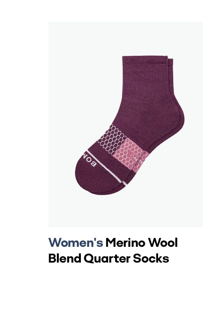 Women's Merino Wool Blend Quarter Socks