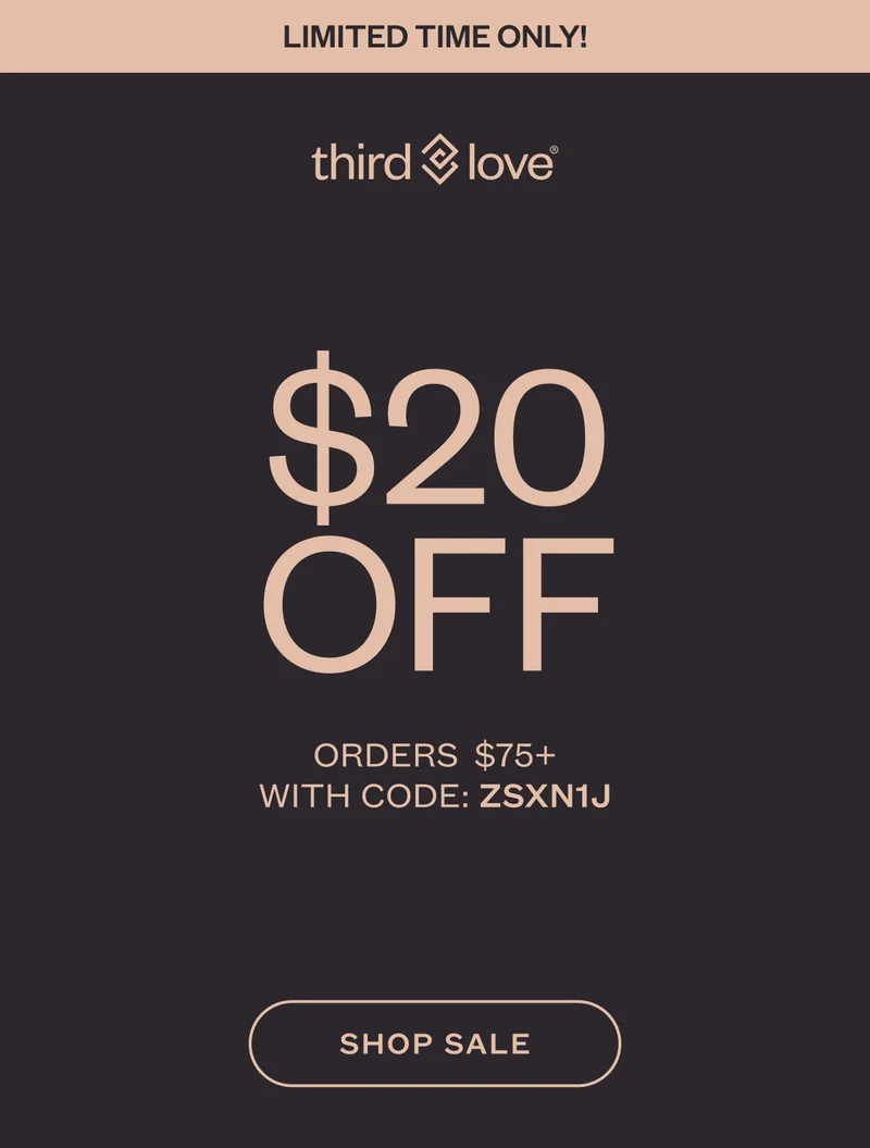 ThirdLove - Limited time only! $40 OFF ORDERS&nbsp; $150+ CODE LIMITED-VK1H SHOP NOW